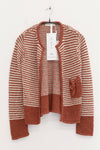 SWAYING 25 Autumn/Winter Chunky Striped Pocket Detail Cardigan SW-SW25AW1T28C1S2-LZ Chestnut Brown